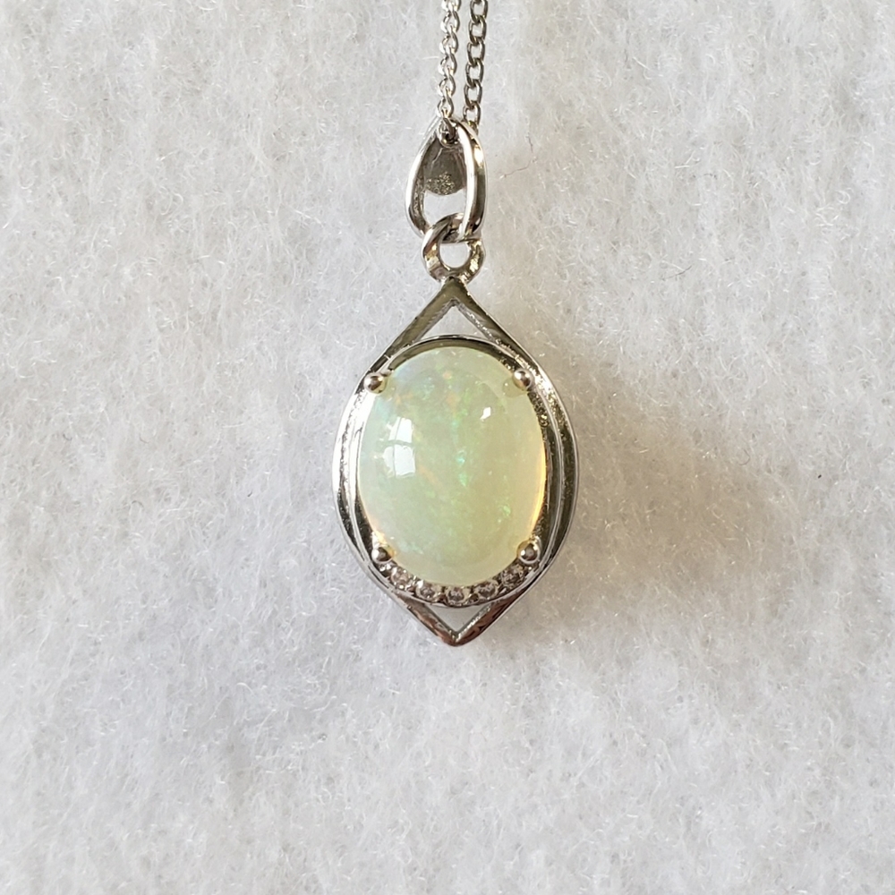 HOST PICK!Sterling Natural Australian Opal Pendant - Picture 3 of 8